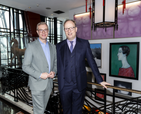 Berlins Finanzsenator Stefan Evers und RDM Vorstandsvorsitzender Markus Gruhn